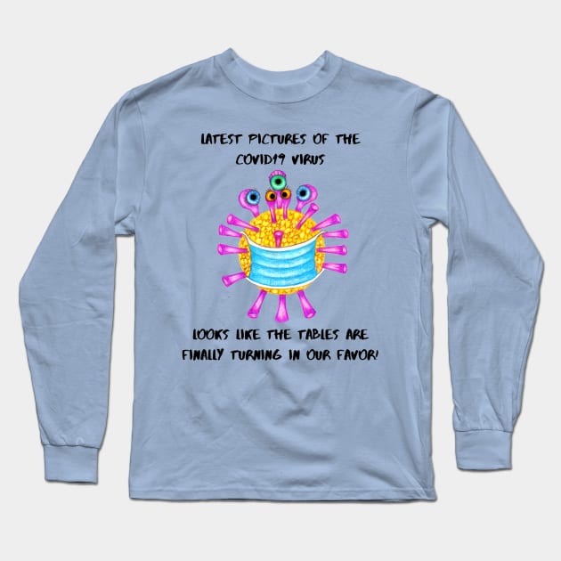 Corona Virus Update Long Sleeve T-Shirt by 1 Kreative Kat